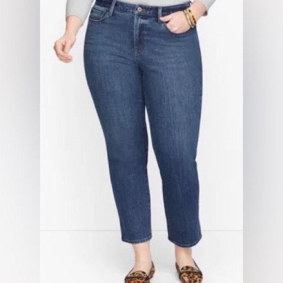 NWT. Talbots 22W Flawless High Waist Modern Ankle Straight Leg Jeans. - Picture 1 of 10